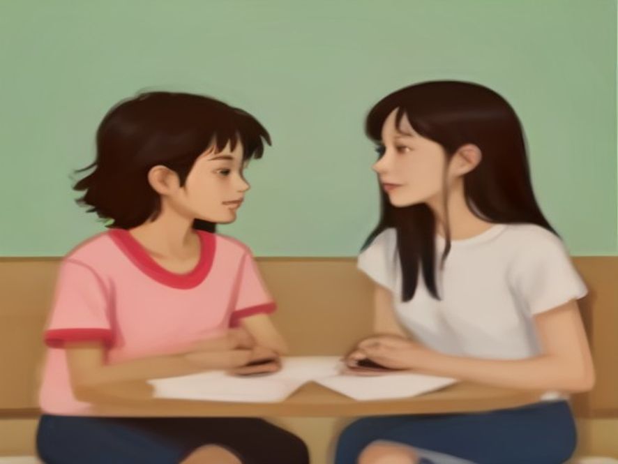 Supportive adults talking with a teenager